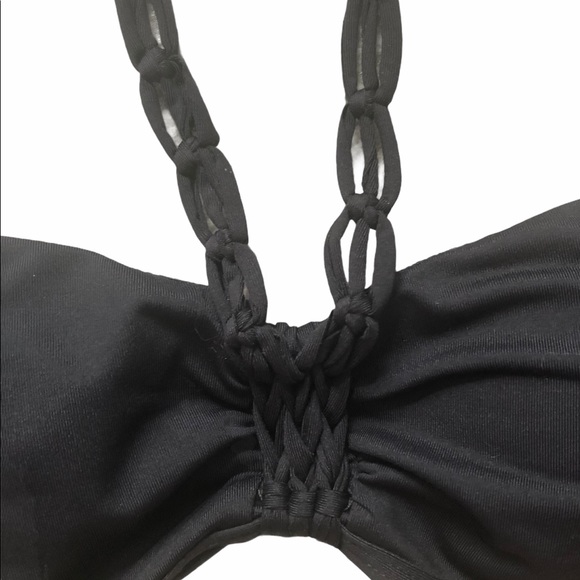 NWT BCBGMaxAzria sexy black bikini top & bottoms S - Picture 3 of 14